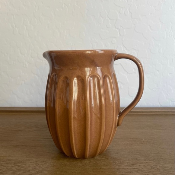 45oz Fluted Stoneware Beverage Pitcher Pumpkin Brown - Hearth & Hand Magnolia - Picture 5 of 5
